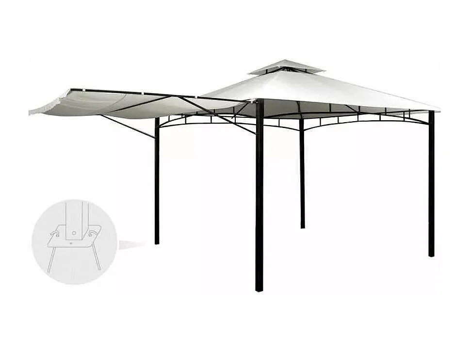 Cenador y Toldo para jardín, terraza, bar y restaurante pagoda Antigua uv 3'3x3'3 m - Antracita