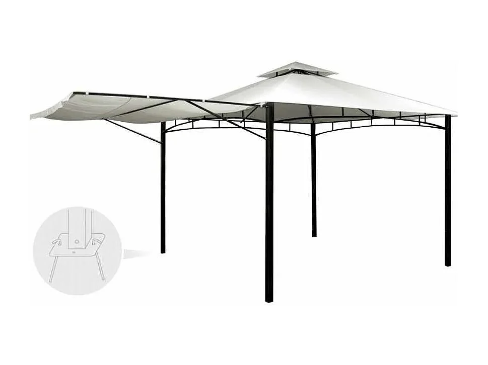 Cenador y Toldo para jardín, terraza, bar y restaurante pagoda Antigua uv 3'3x3'3 m - Antracita