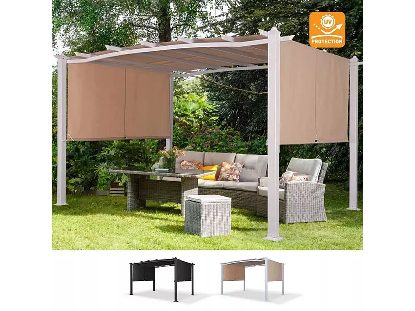 Tonnelle de jardin en aluminium rectangulaire 3x4 SÉRÉNITÉ