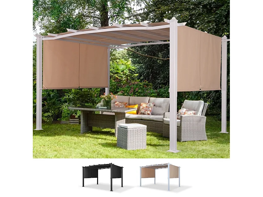 Tonnelle de jardin en aluminium rectangulaire 3x4 SÉRÉNITÉ