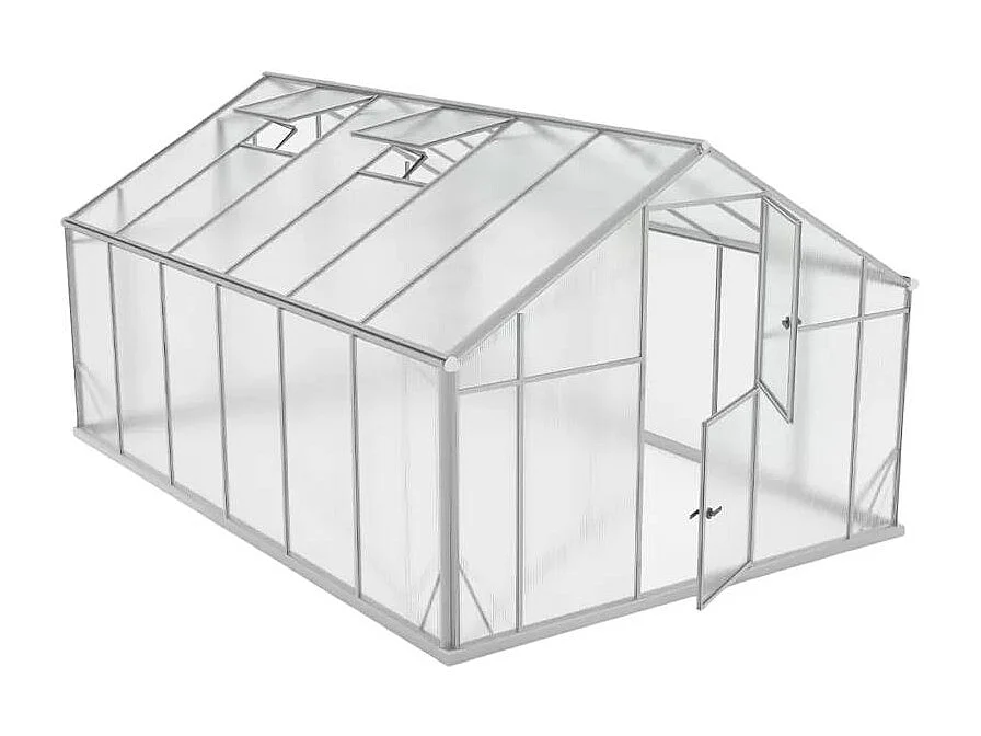 Serre de jardin en aluminium polycarbonate avec porte et fenêtre KLEIN