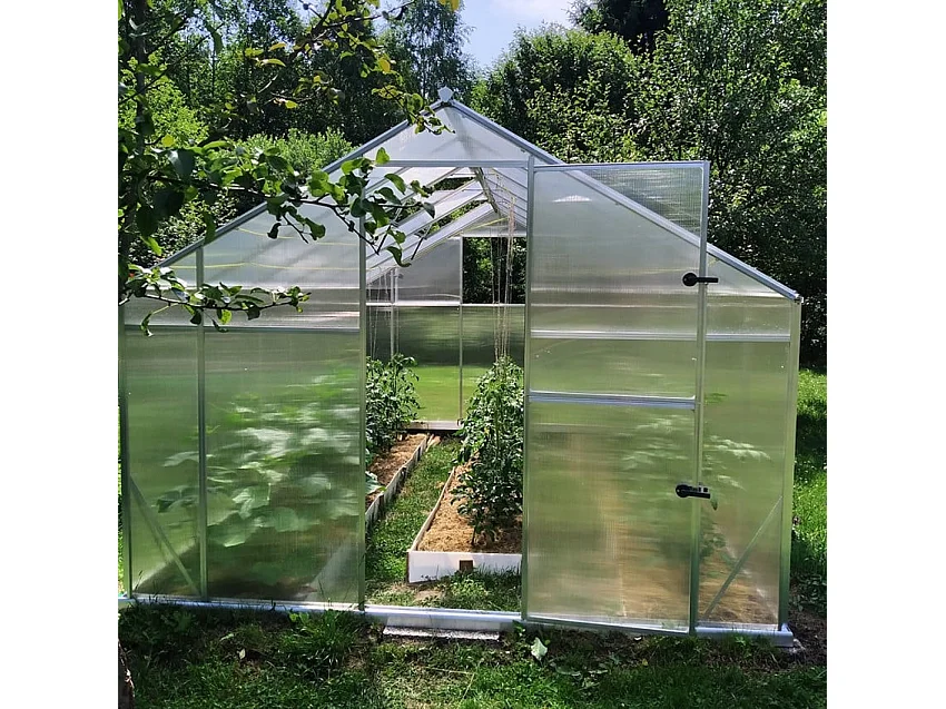 Serre de jardin en aluminium polycarbonate avec porte et fenêtre KLEIN