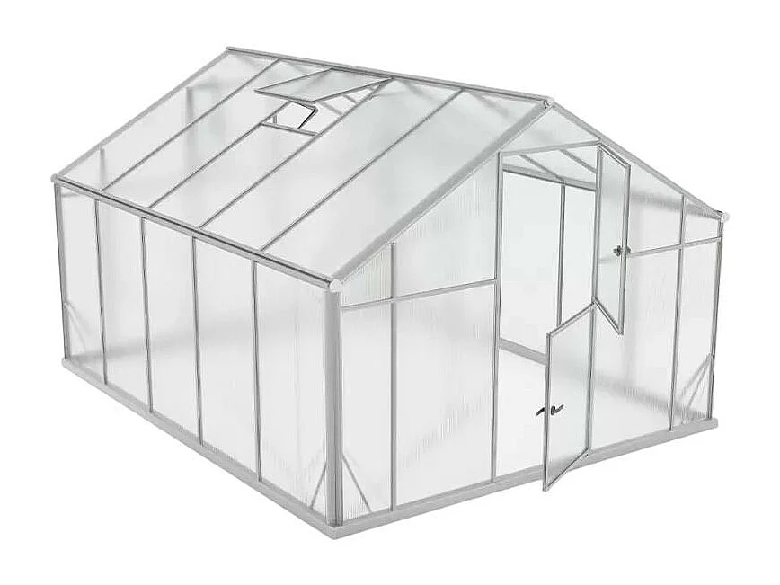 Serre de jardin en aluminium polycarbonate avec porte et fenêtre KLEIN