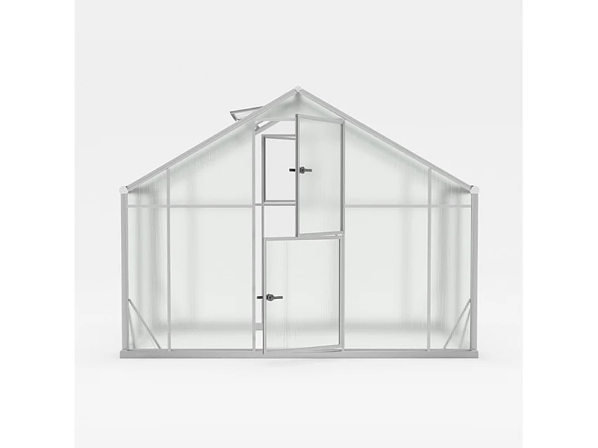 Serre de jardin en aluminium polycarbonate avec porte et fenêtre KLEIN