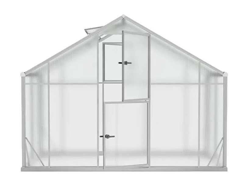 Serre de jardin en aluminium polycarbonate avec porte et fenêtre KLEIN