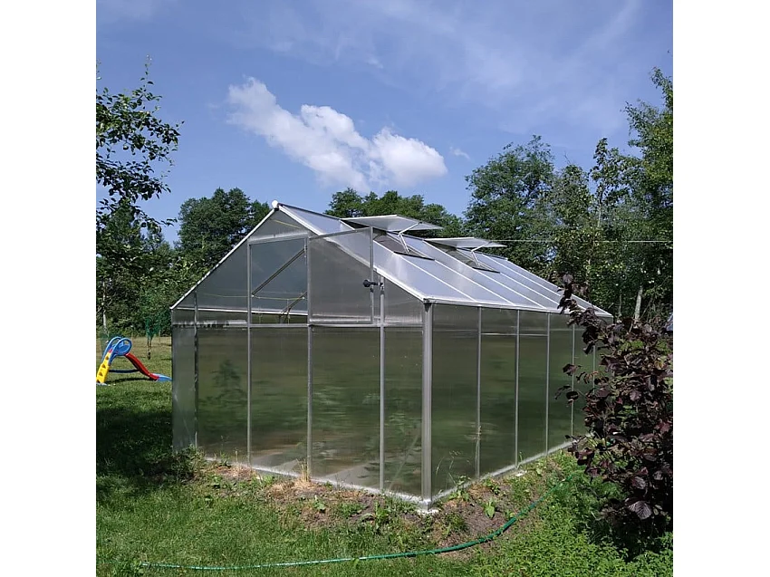 Serre de jardin en aluminium polycarbonate avec porte et fenêtre KLEIN