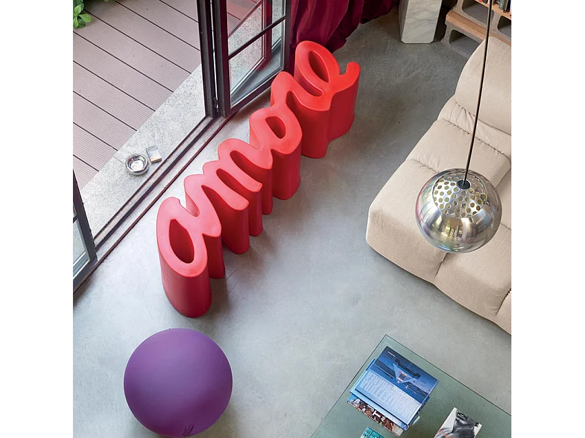 Banc design love amour intérieur et extérieur AMORE