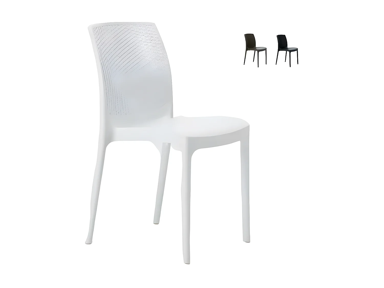 Silla de cocina Apilable de Poliratán BOHÈME Línea Grand Soleil - Blanco