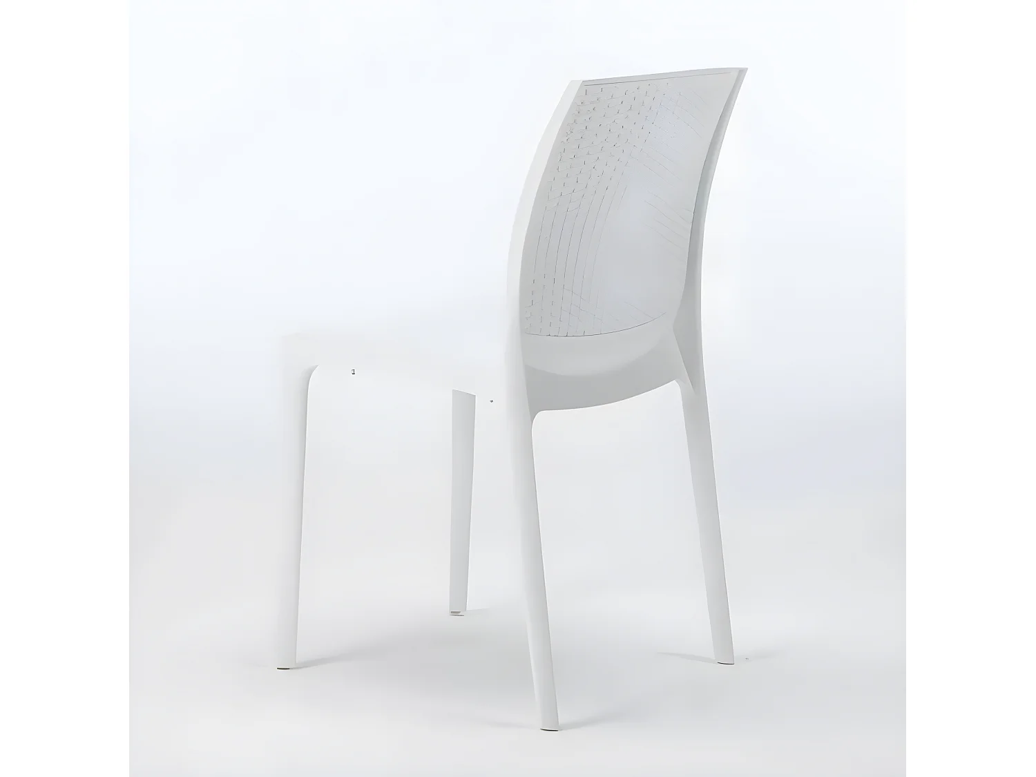Silla de cocina Apilable de Poliratán BOHÈME Línea Grand Soleil - Blanco