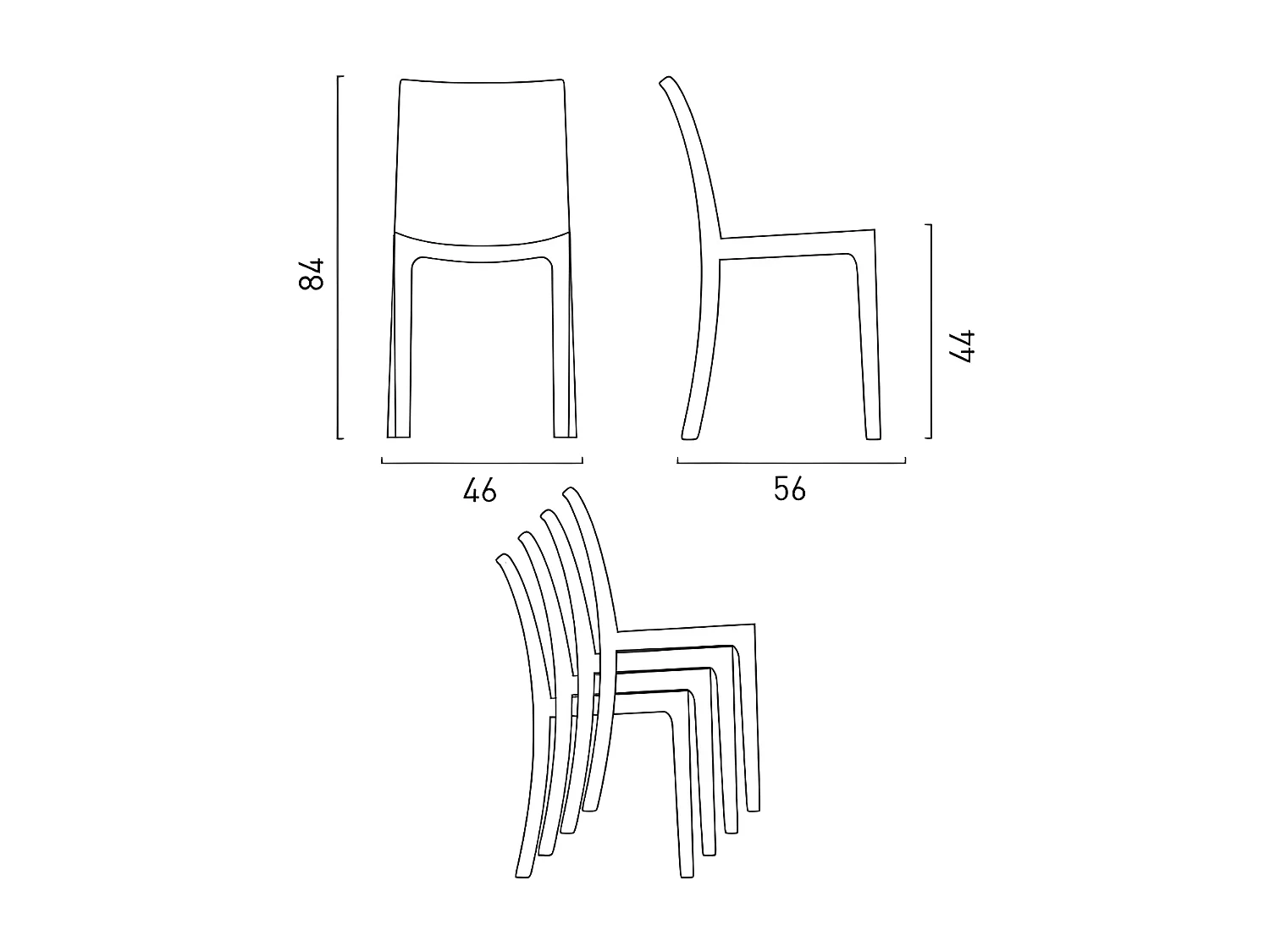 Silla de cocina Apilable de Poliratán BOHÈME Línea Grand Soleil - Blanco