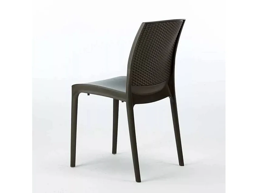 Silla de cocina Apilable de Poliratán BOHÈME Línea Grand Soleil - Marrón