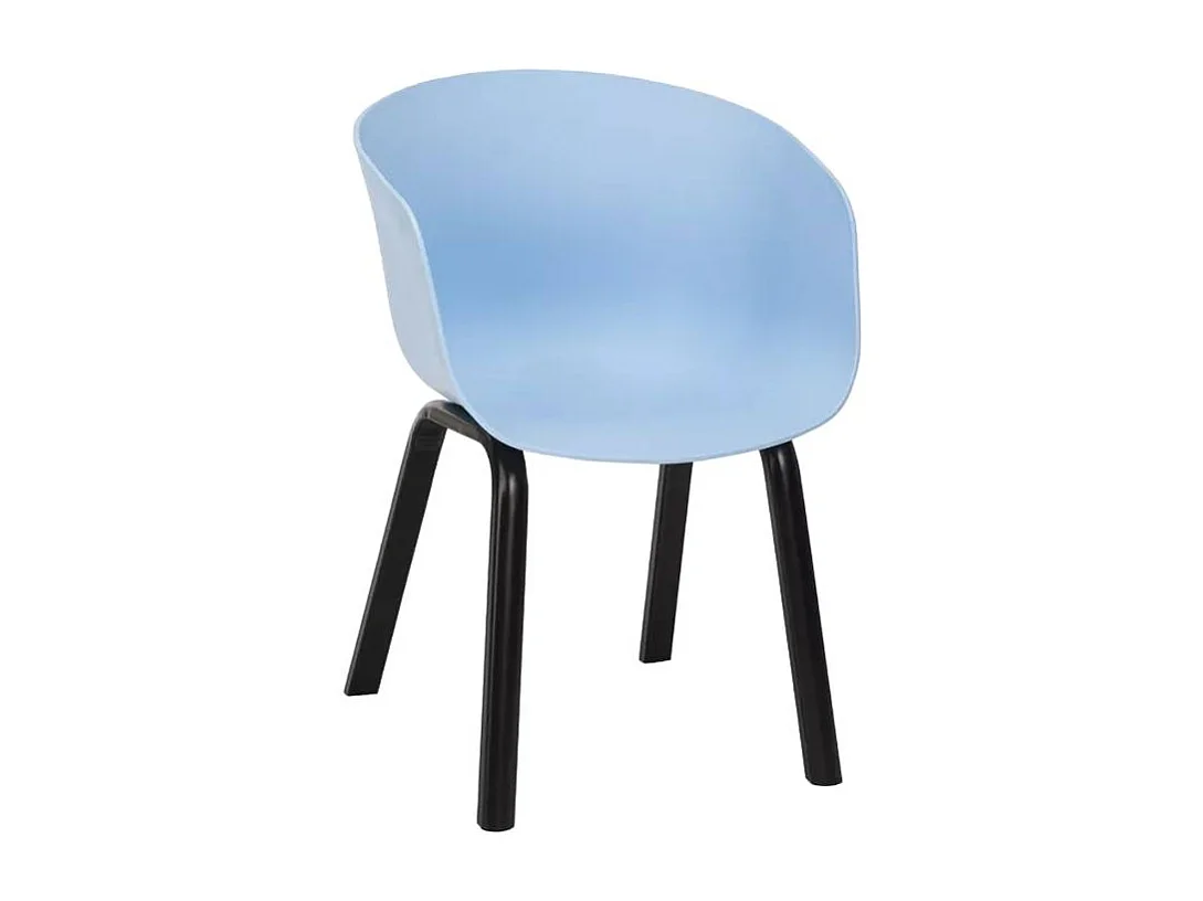 Set tavolo quadrato 80x80cm metallo 4 sedie design moderno Krust Dark - Azzurro