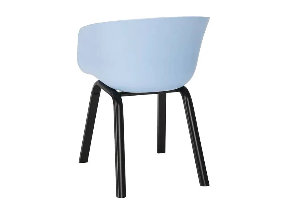 Set tavolo quadrato 80x80cm metallo 4 sedie design moderno Krust Dark - Azzurro