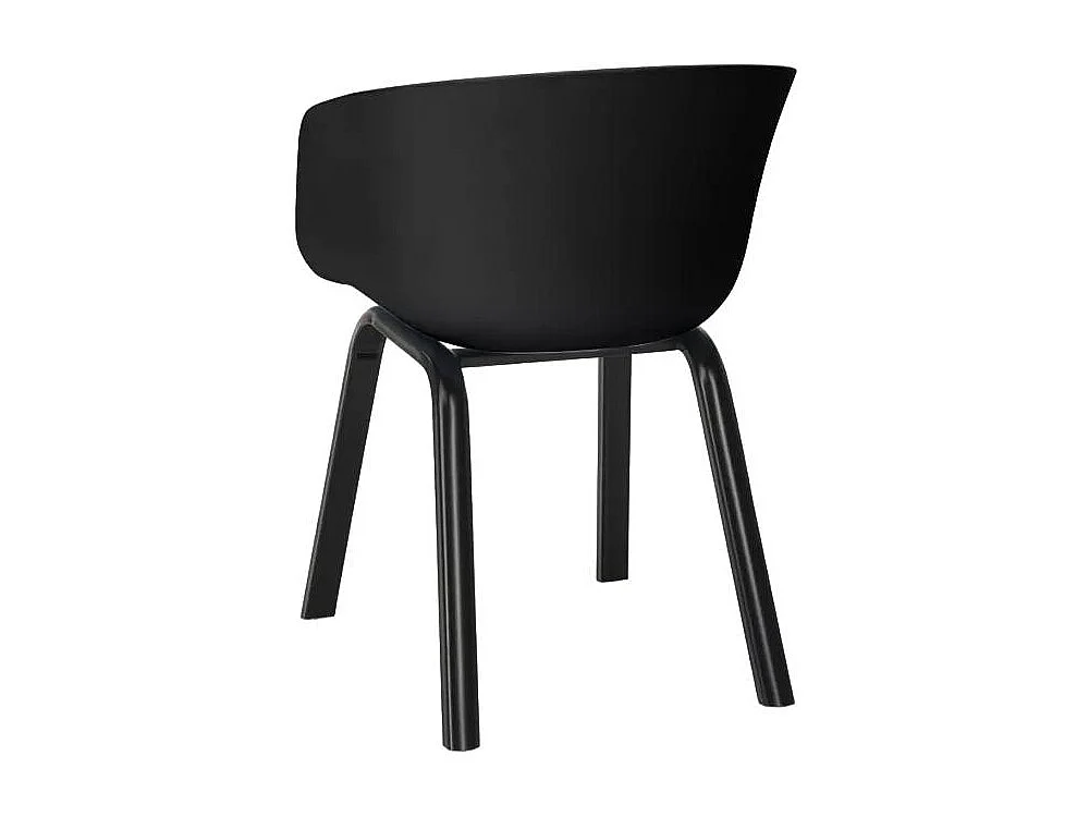 Juego mesa cuadrada 80 x 80 cm metal 4 sillas diseño moderno Krust Dark - Negro