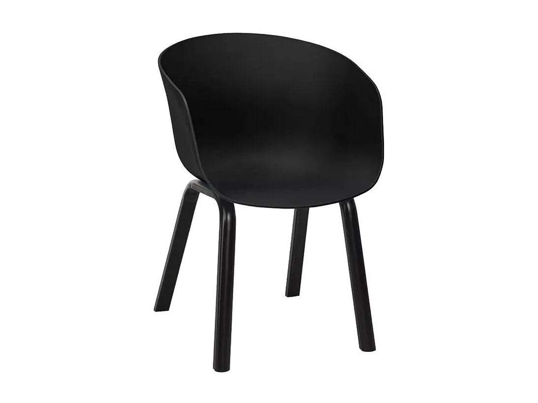 Juego mesa cuadrada 80 x 80 cm metal 4 sillas diseño moderno Krust Dark - Negro