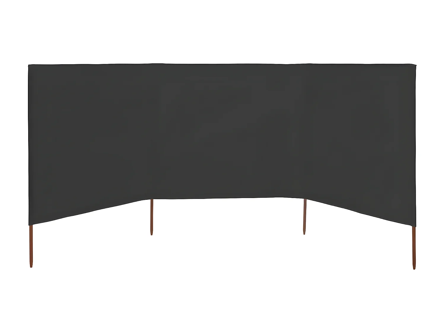 Paravientos de playa de 3 paneles de tela 400x120 cm gris