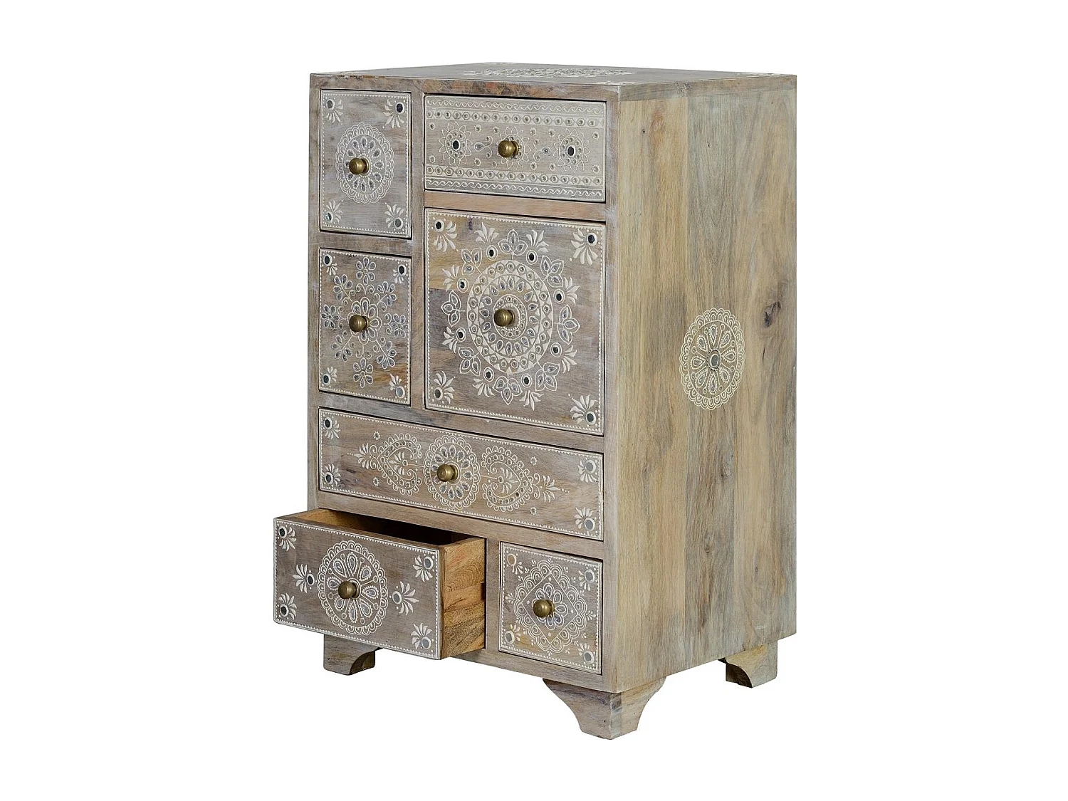 Meuble de téléphone de manguier naturel