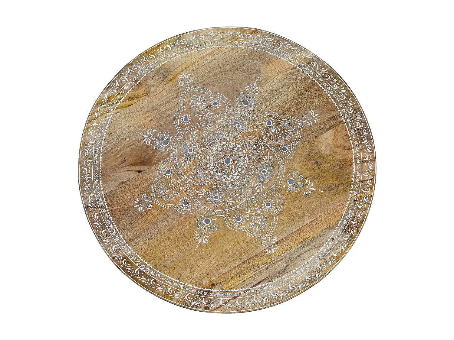 Table basse en bois de manguier et pieds en métal naturel et noir