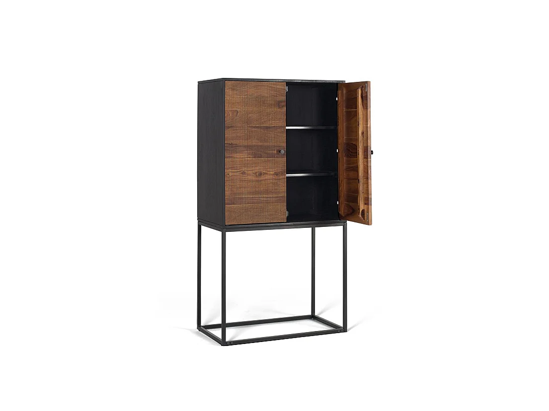 Buffet en palissandre et bois de manguier, 80 cm, style rustique moderne - 150 x 80 x 45