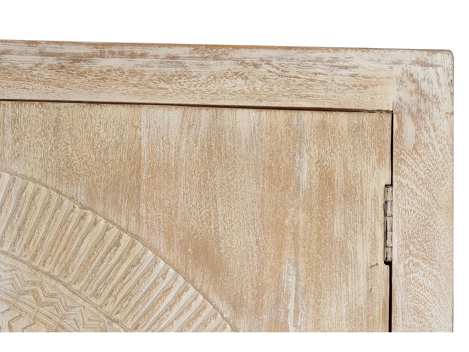 Armoire en manguier et pieds en métal blanc vieilli