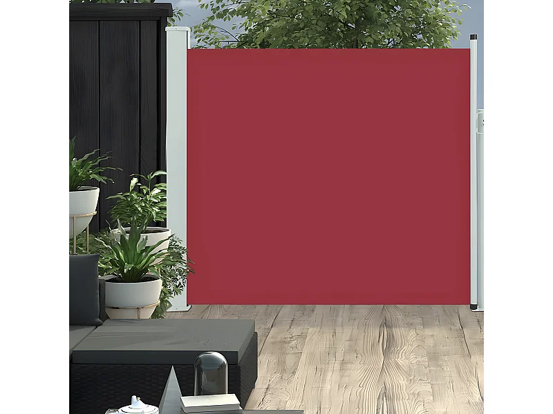 Auvent latéral rétractable de patio 170x300 cm Rouge