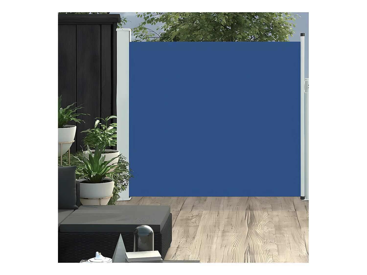Auvent latéral rétractable de patio 170x300 cm Bleu