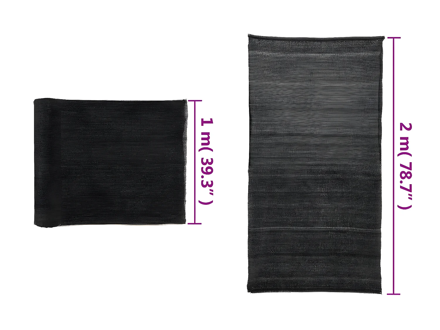 Filet brise-vue PEHD 2 x 10 m Noir