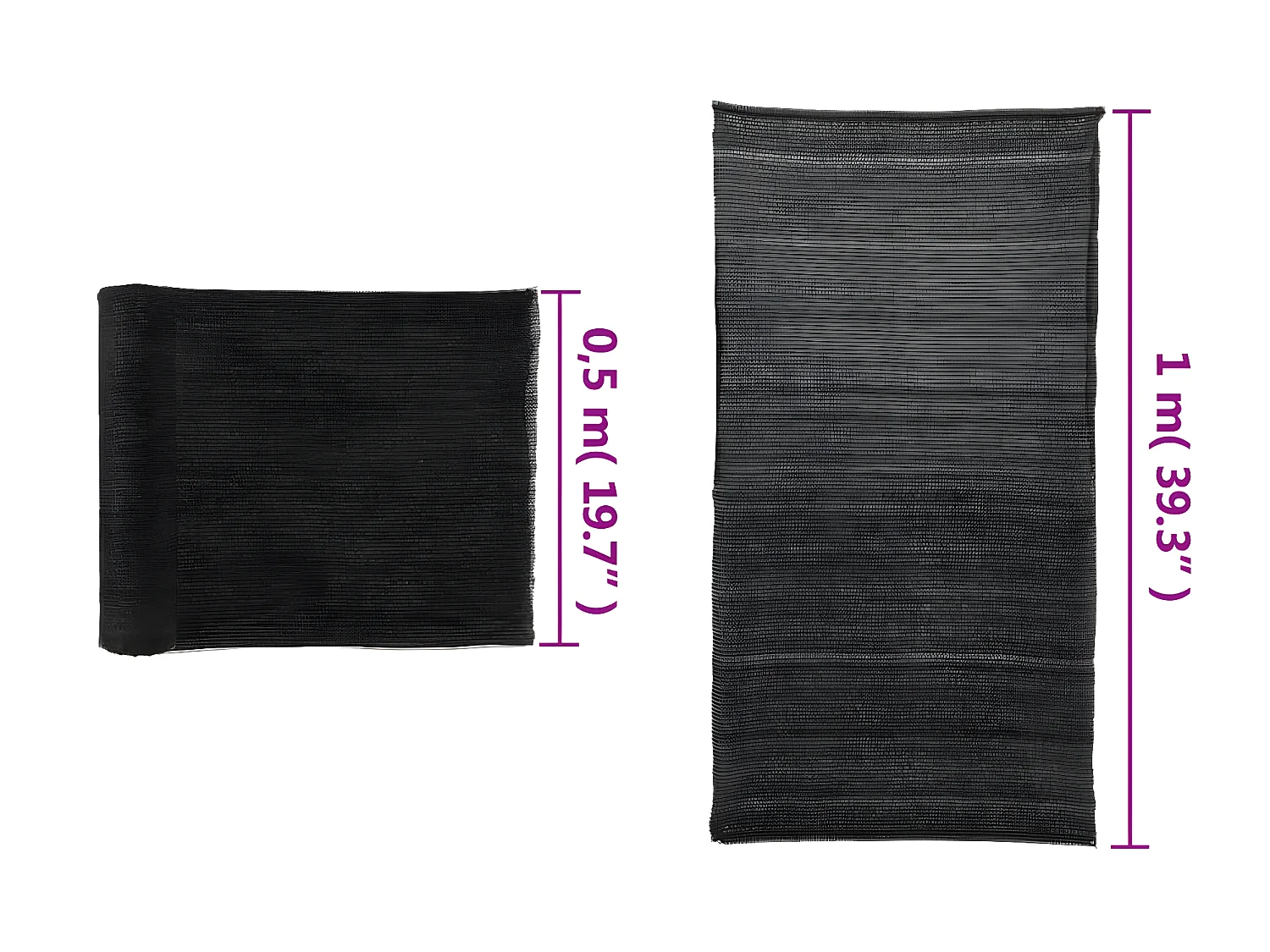 Filet brise-vue PEHD 1 x 25 m Noir