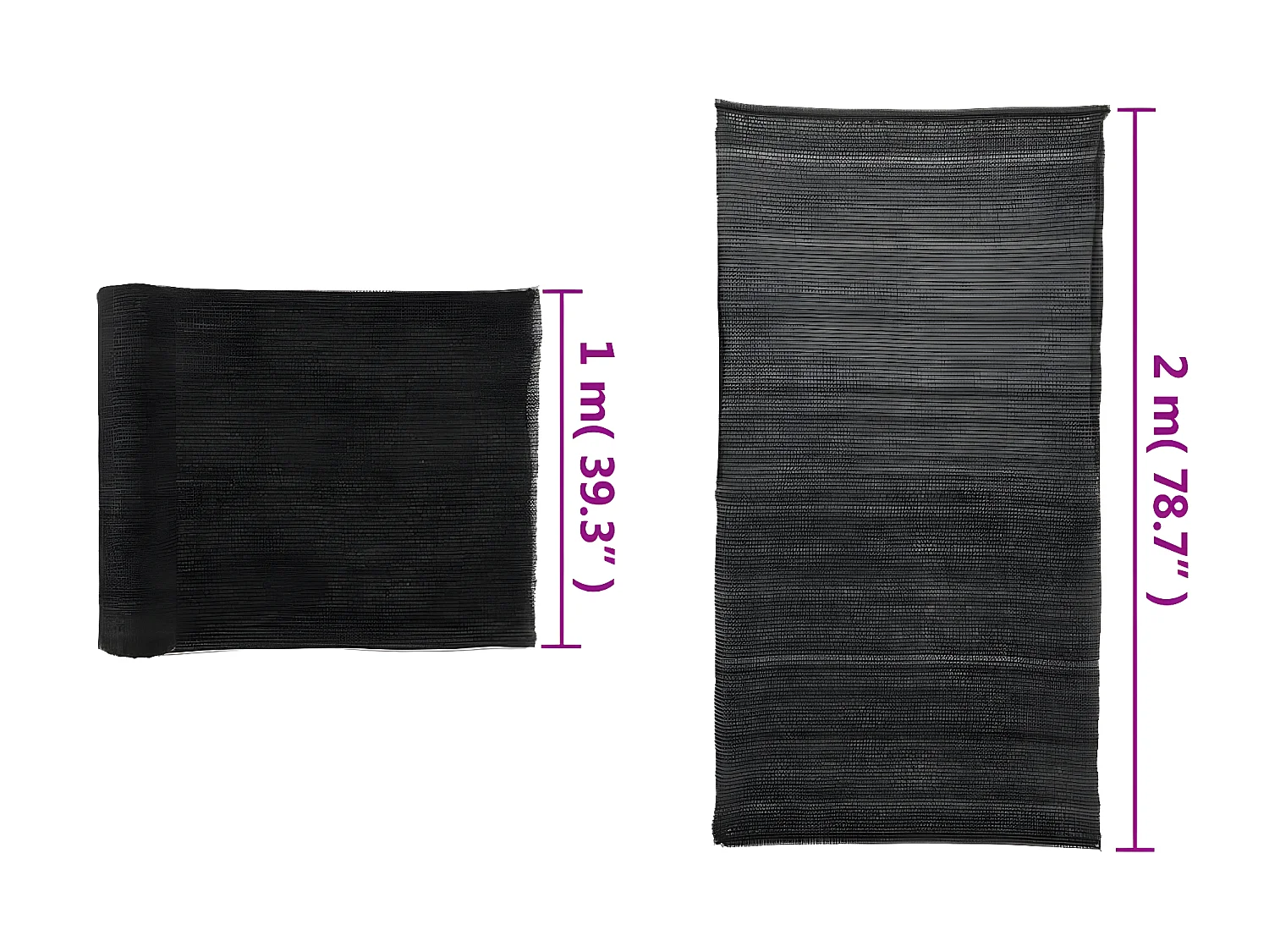 Filet brise-vue PEHD 2 x 25 m Noir
