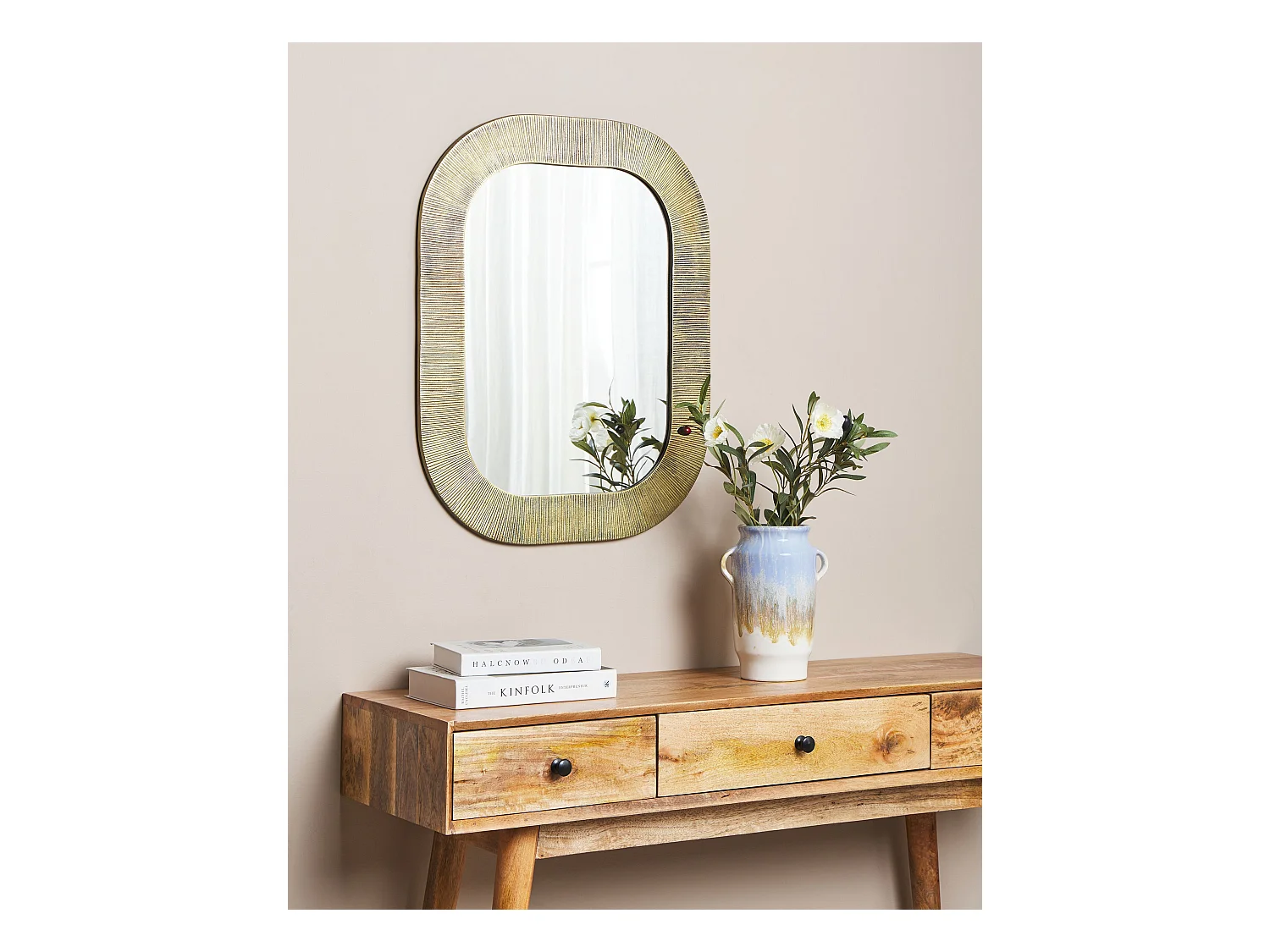 Wandspiegel SANKOSZ 54 cm 68 cm Metaal Goud