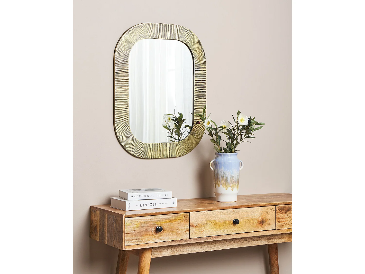 Wandspiegel SANKOSZ 54 cm 68 cm Metall Gold