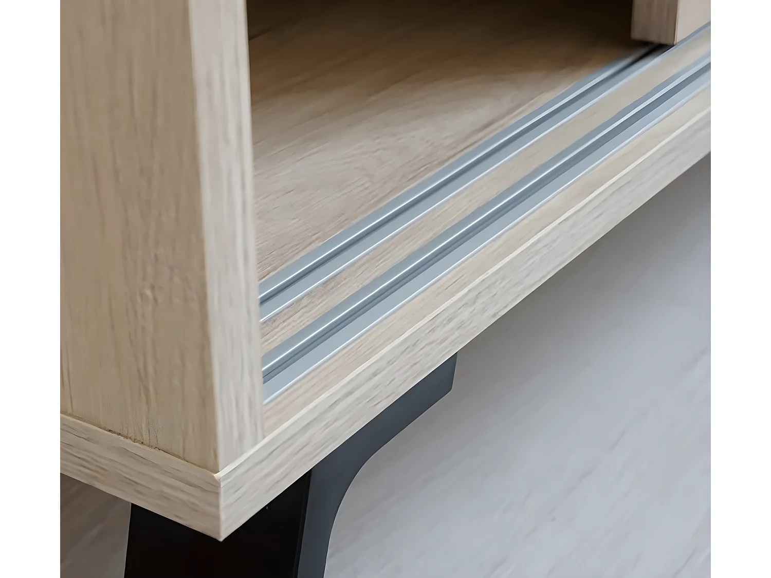 Aparador 2 puertas color efecto madera - Altura 87 x Longitud 120 x Profundidad 40 cm