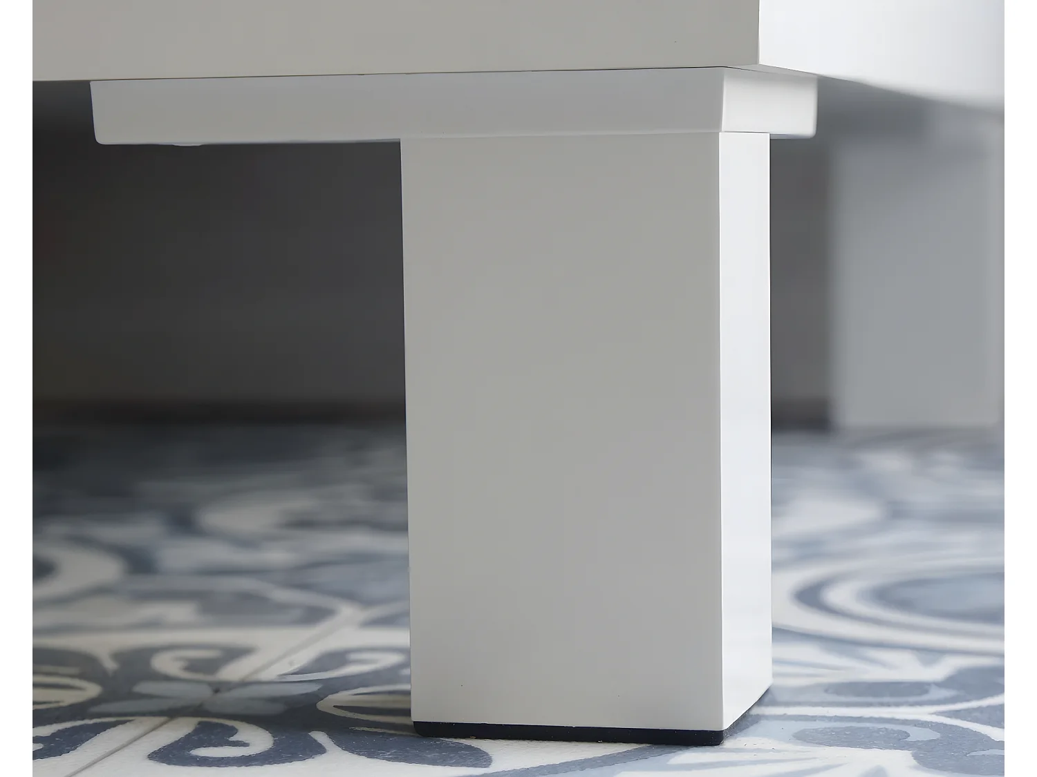 Tocador, Mueble bajo lavabo 1 puerta color Blanco brillante - Altura 64 x Longitud 59 x Profundidad 45 cm