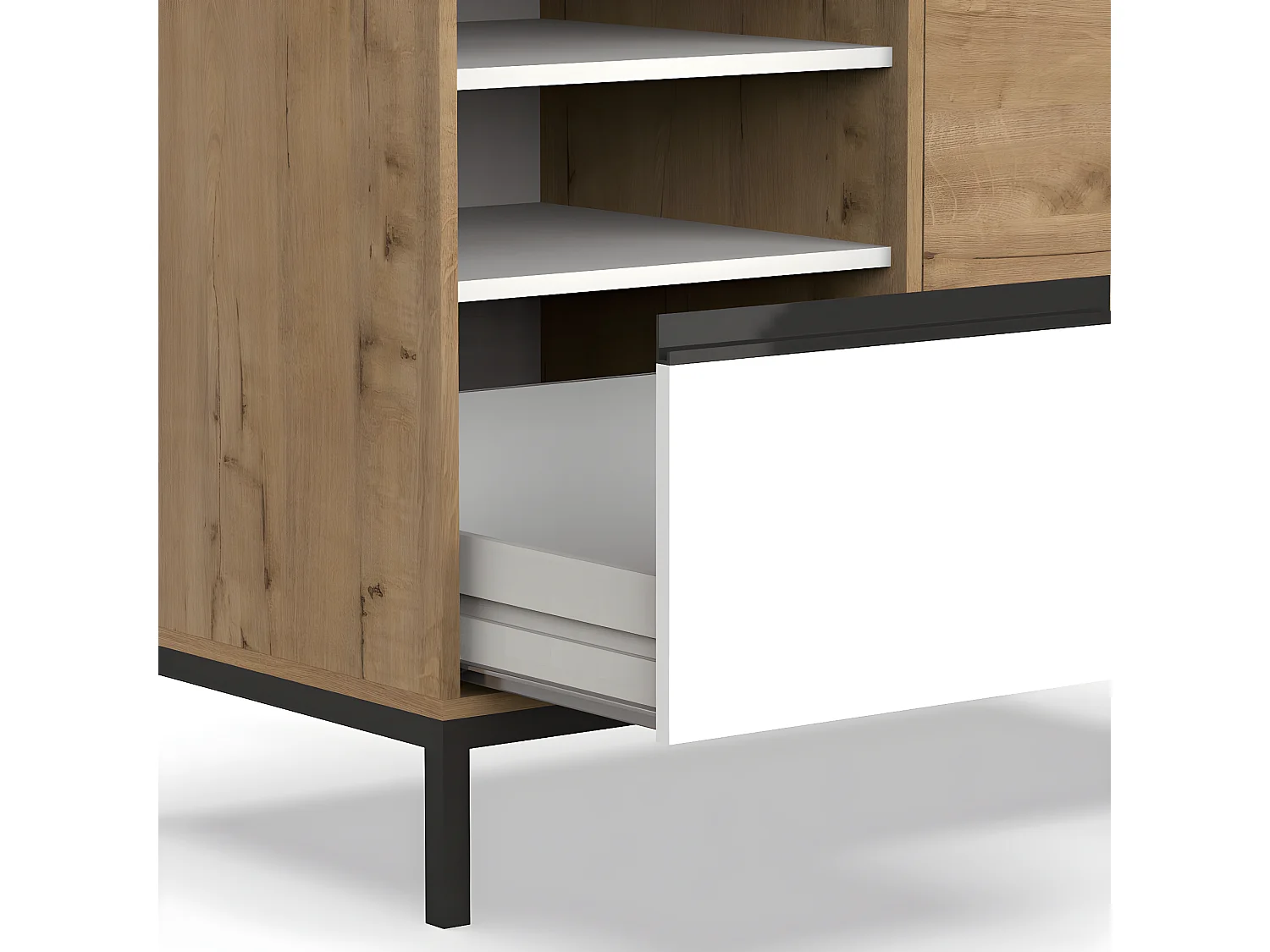 Mueble de Baño color Roble dorado / Pies Negros - Altura 81 x Longitud 100 x Profundidad 51 cm