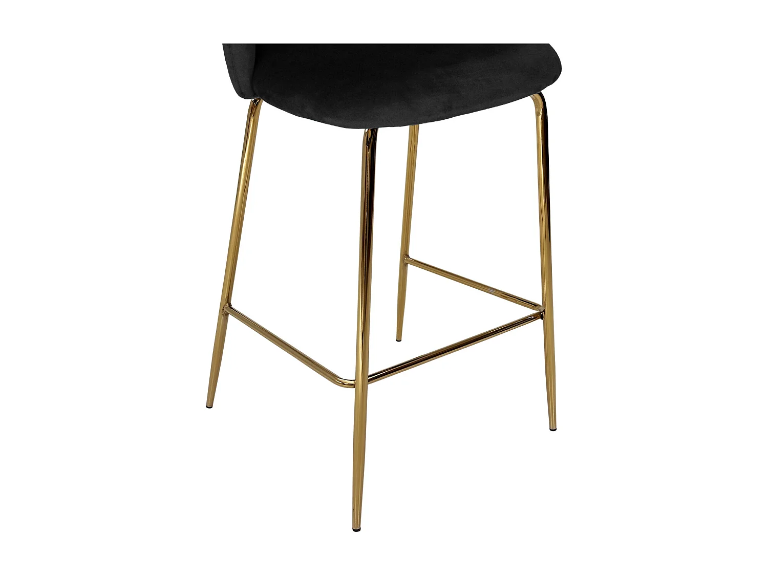 Sgabello cucina imbottito, sgabello alto in velluto nero mod. Nicole