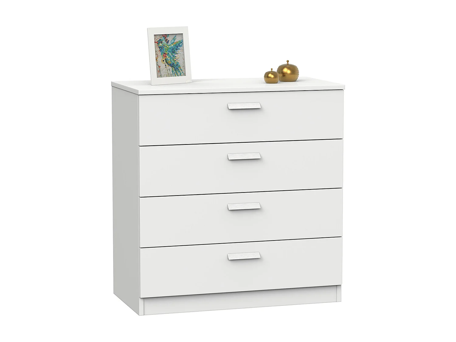 Cómoda Mueble de almacenamiento color Blanco - Altura 78 x Longitud 74 x Profundidad 40 cm