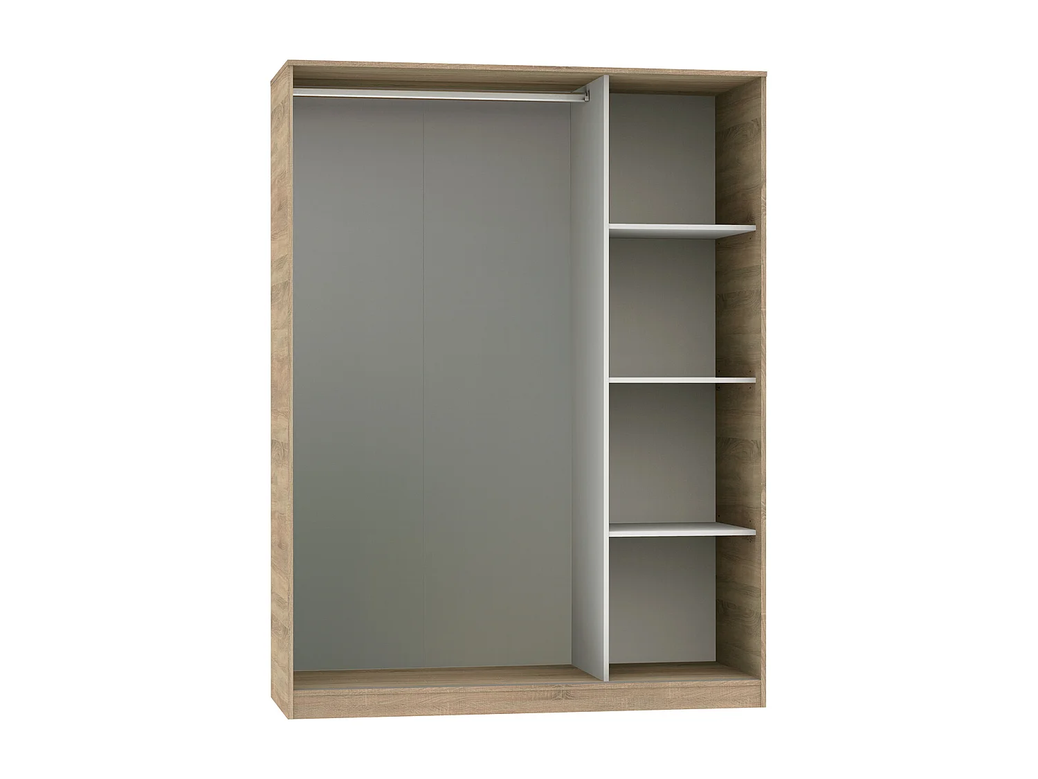 Armario con 3 puertas correderas color Cambrian/Blanco - Altura 200 x Longitud 150 x Profundidad 55 cm