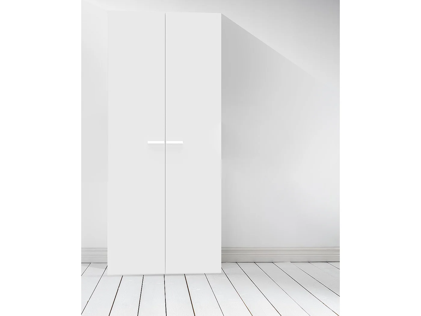Armario ropero / Mueble de almacenamiento color Blanco - Altura 180 x Longitud 79 x Profundidad 52 cm
