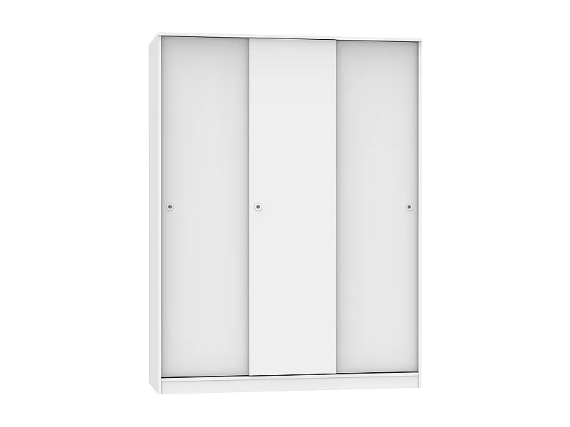 Armario con 3 puertas correderas color Blanco - Altura 200 x Longitud 150 x Profundidad 55 cm