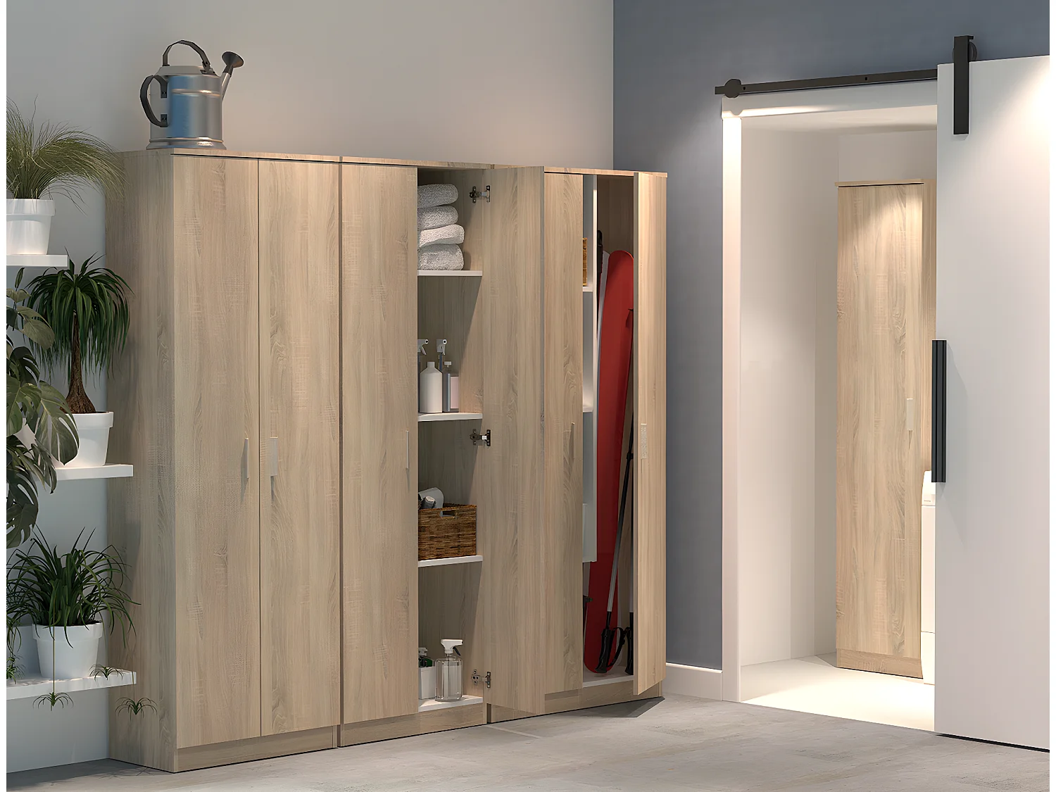 Armario / Mueble de almacenamiento color Cambrian - Altura 180 x Longitud 60 x Profundidad 35 cm