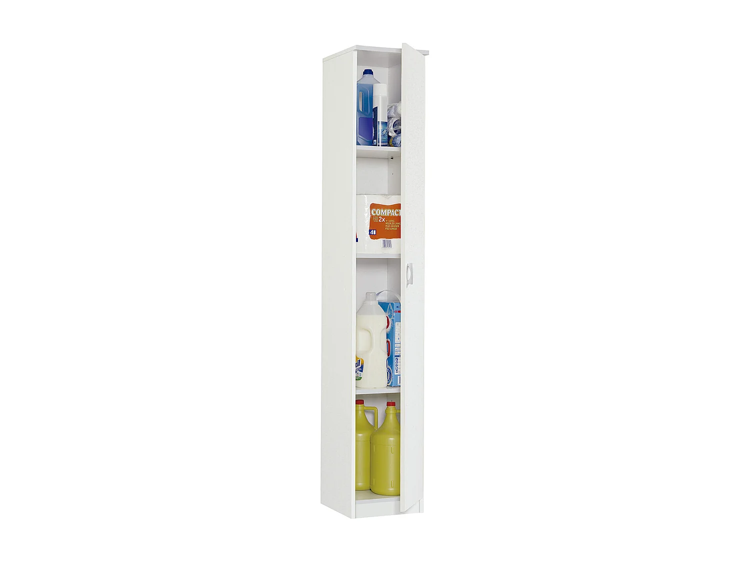 Armario / Mueble de almacenamiento, color Blanco - Altura 180 x Longitud 40 x Profundidad 35 cm