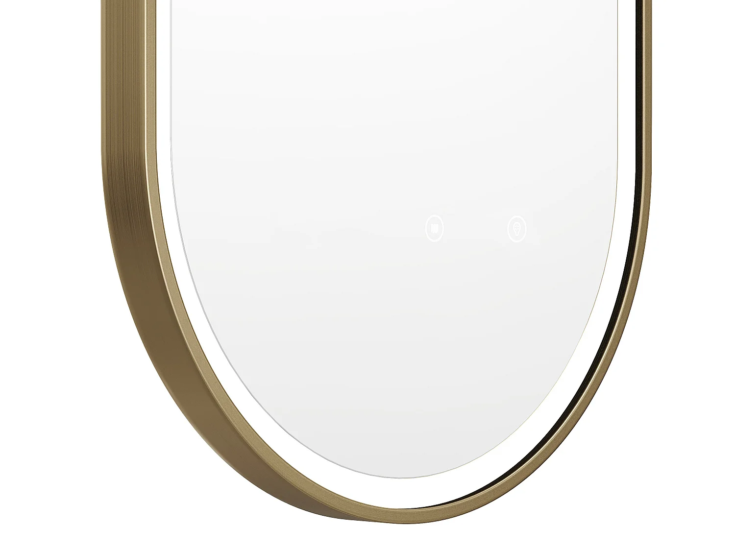 Oval LED-badrumsspegel guldram imskydd 50 x 80 cm ALARICO