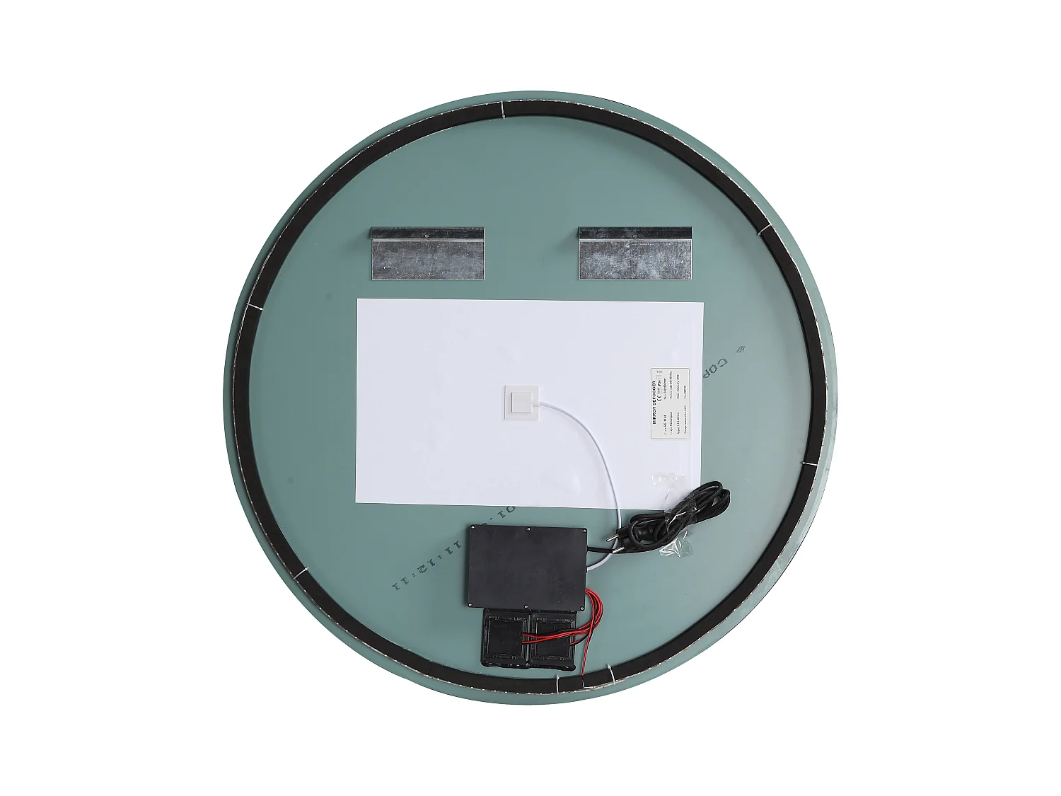 Espejo de baño ovalado sin marco antivaho con luces LED - D60 cm - ROMULA