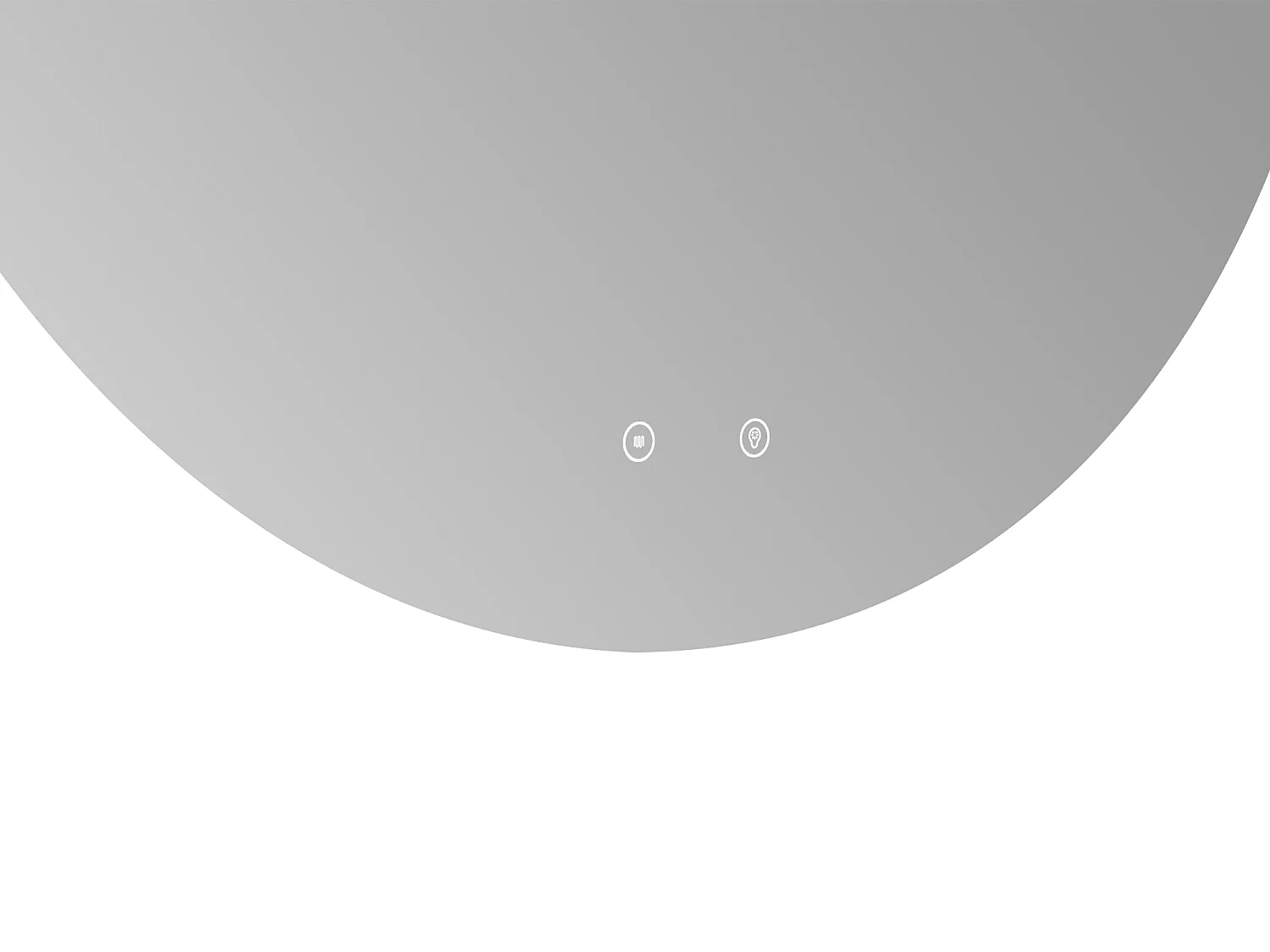 Badezimmerspiegel oval mit LED-Beleuchtung - konturlos - beschlagfrei - D 60 cm - ROMULA