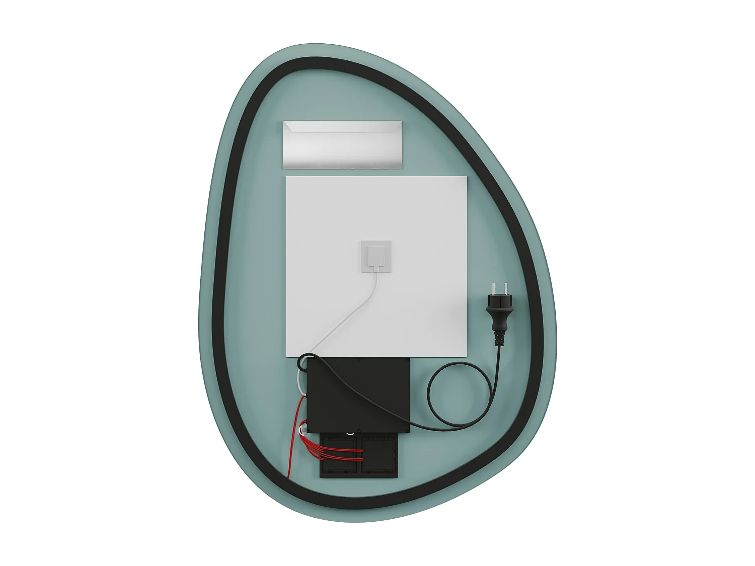 Miroir de salle de bain lumineux asymétrique anti-buée - 60 x 80 cm - INACIA