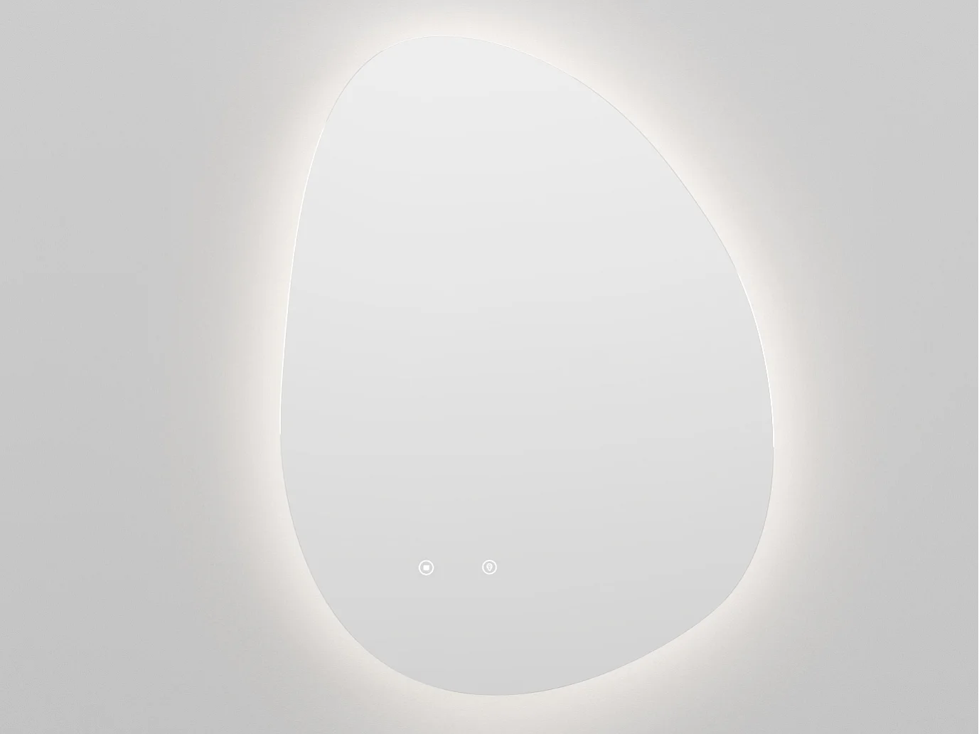 Miroir de salle de bain lumineux asymétrique anti-buée - 60 x 80 cm - INACIA