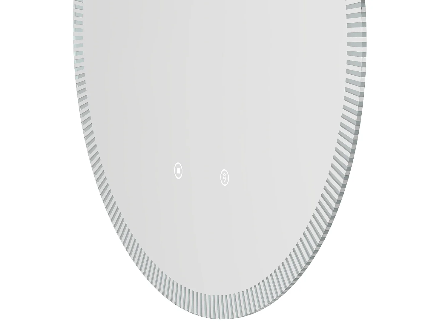 Miroir de salle de bain lumineux soleil avec anti buée et bouton tactile - D60 cm - VERECIO