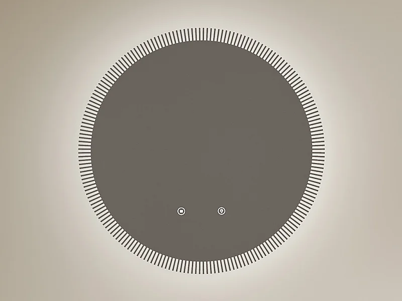 Miroir de salle de bain lumineux soleil avec anti buée et bouton tactile - D60 cm - VERECIO