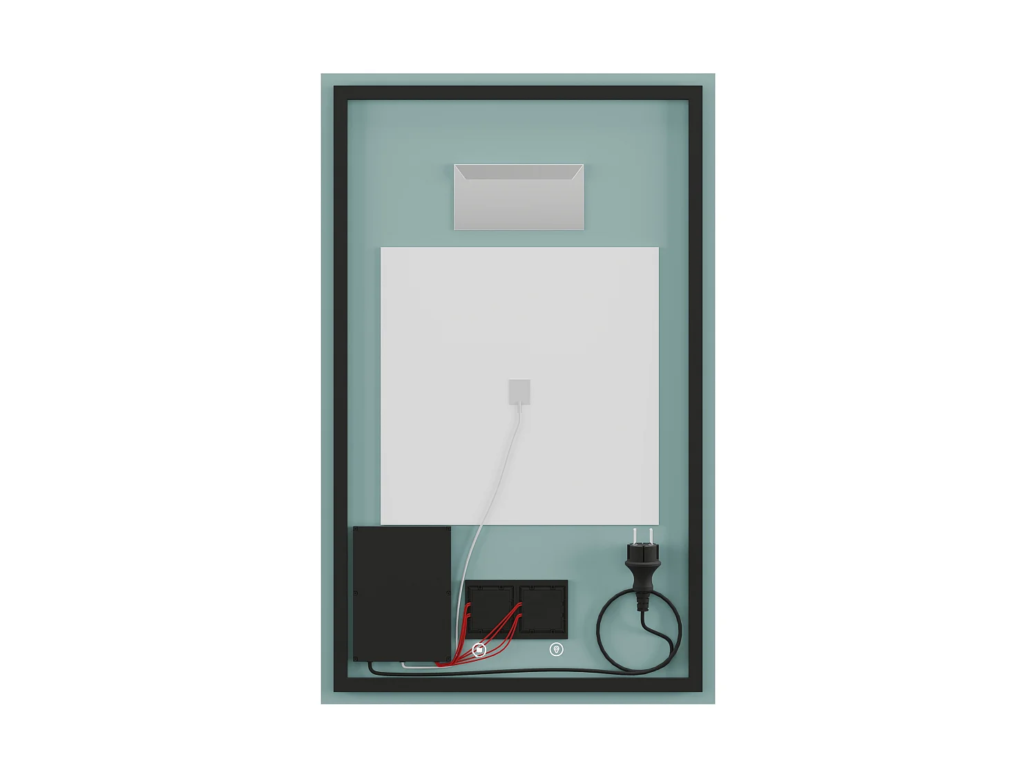 Espejo de baño rectangular con luz antivaho - 50 x 80 cm - MASUA