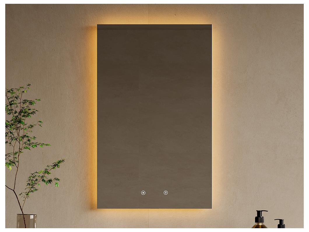 Miroir de salle de bain lumineux rectangulaire anti buée - 50 x 80 cm - MASUA